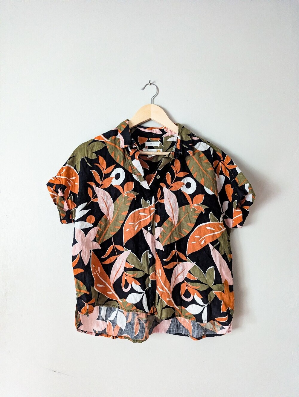 100% Linen C&C California Tropical Button Up